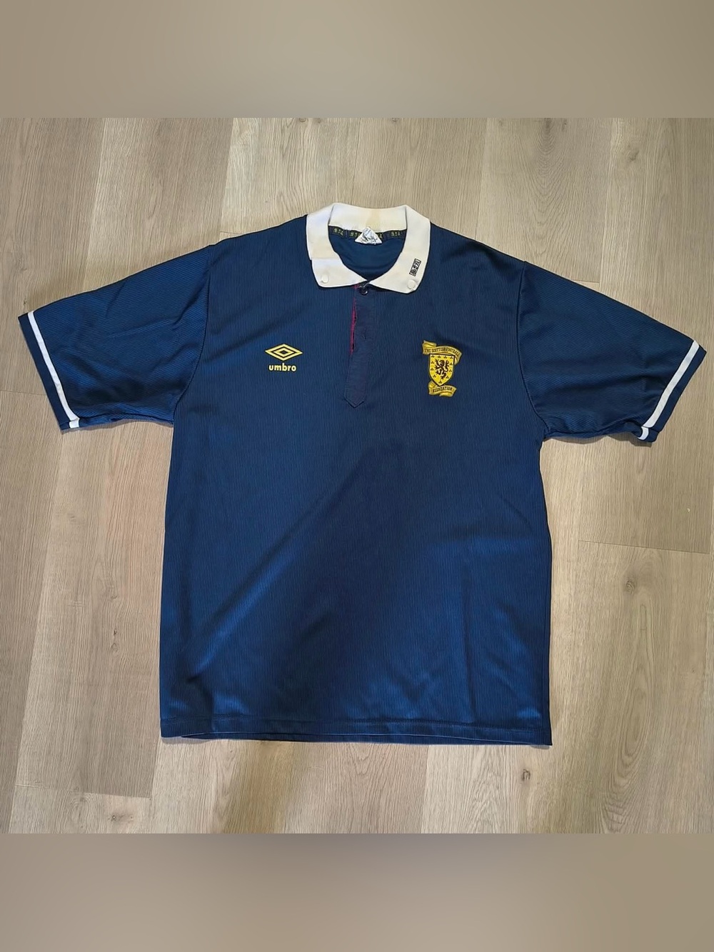 Vintage Scotland 1988 89 & 90 Polo Soccer Jersey Umbro